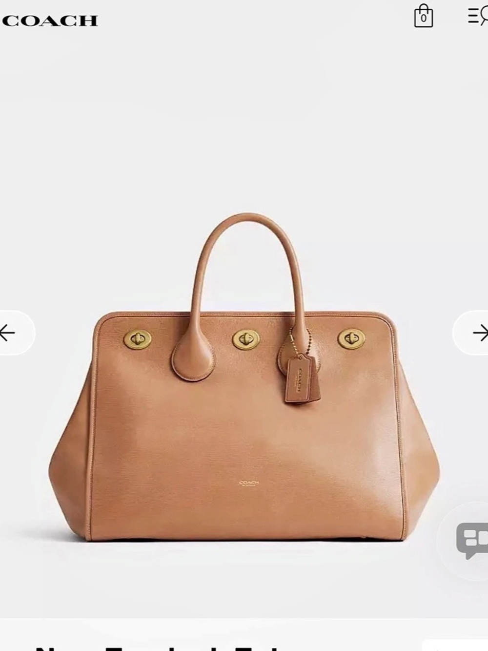 Coach Turnlock Tote Bag 40 Tote in Brown NWT